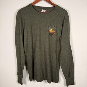 Blue84 Men's Lake Placid Adirondacks Long Sleeve Shirt Olive Green Med Camping‎